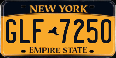 NY license plate GLF7250