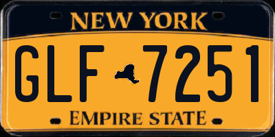 NY license plate GLF7251