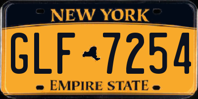 NY license plate GLF7254