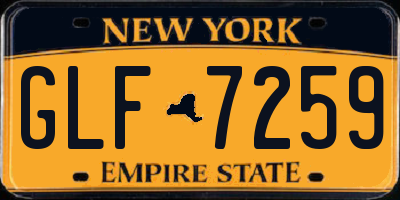 NY license plate GLF7259