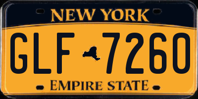 NY license plate GLF7260
