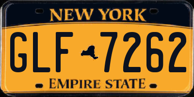 NY license plate GLF7262
