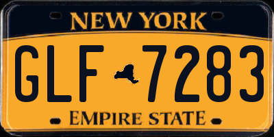 NY license plate GLF7283