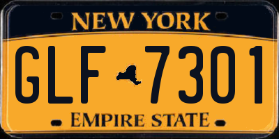 NY license plate GLF7301
