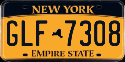 NY license plate GLF7308