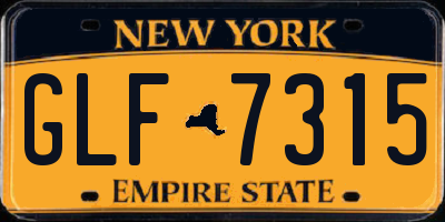 NY license plate GLF7315