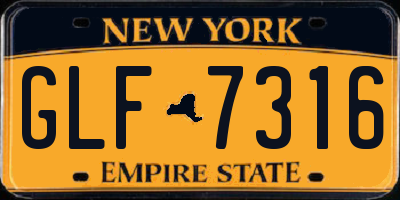 NY license plate GLF7316