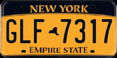 NY license plate GLF7317