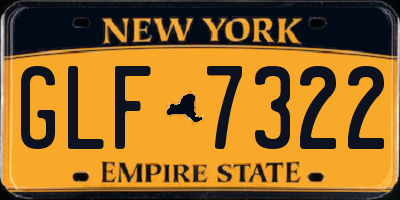 NY license plate GLF7322