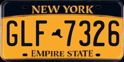 NY license plate GLF7326