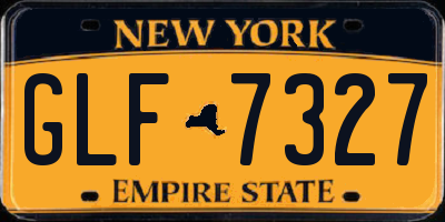 NY license plate GLF7327