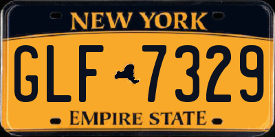 NY license plate GLF7329