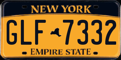 NY license plate GLF7332