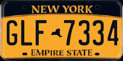 NY license plate GLF7334