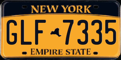 NY license plate GLF7335