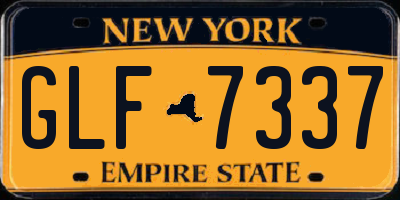 NY license plate GLF7337