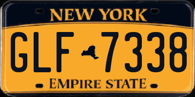 NY license plate GLF7338