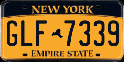 NY license plate GLF7339