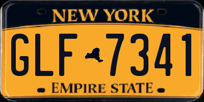 NY license plate GLF7341