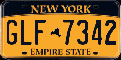 NY license plate GLF7342