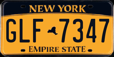 NY license plate GLF7347