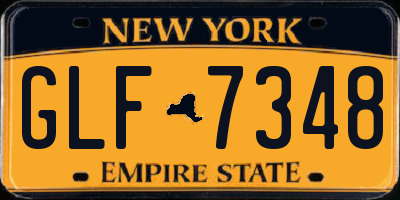 NY license plate GLF7348