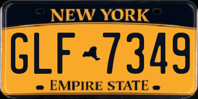 NY license plate GLF7349