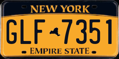 NY license plate GLF7351