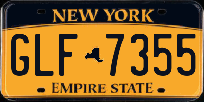 NY license plate GLF7355