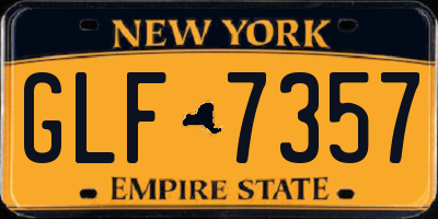 NY license plate GLF7357