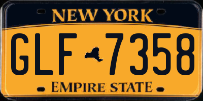 NY license plate GLF7358