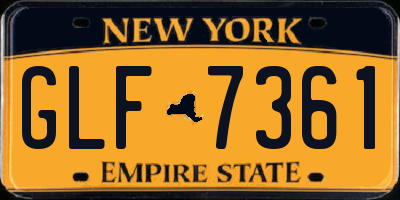 NY license plate GLF7361