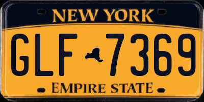 NY license plate GLF7369