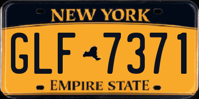 NY license plate GLF7371