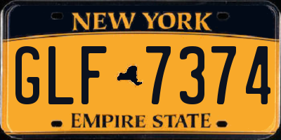 NY license plate GLF7374