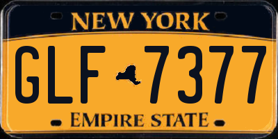 NY license plate GLF7377