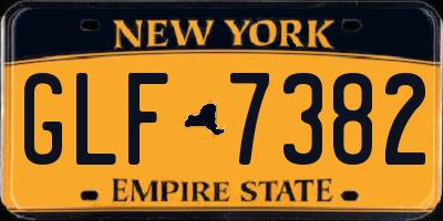 NY license plate GLF7382