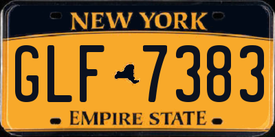 NY license plate GLF7383