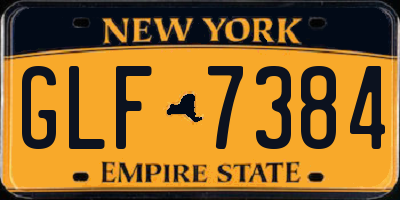 NY license plate GLF7384