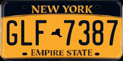 NY license plate GLF7387