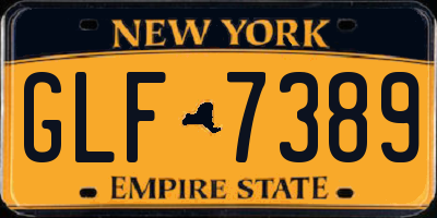 NY license plate GLF7389