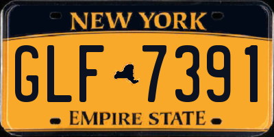 NY license plate GLF7391