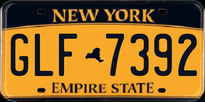 NY license plate GLF7392