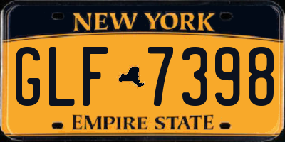 NY license plate GLF7398