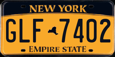 NY license plate GLF7402