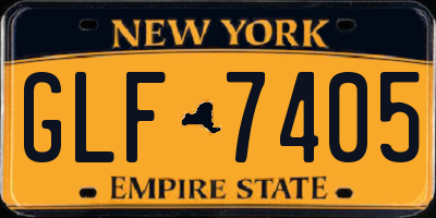 NY license plate GLF7405