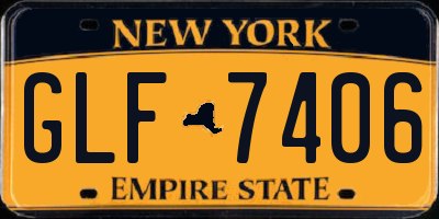 NY license plate GLF7406