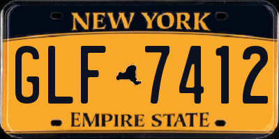 NY license plate GLF7412