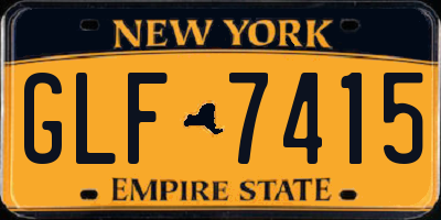 NY license plate GLF7415