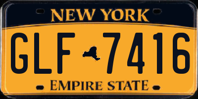 NY license plate GLF7416